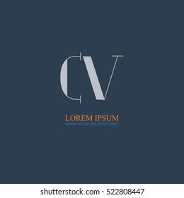 letter Cv linked logo design for company identity.