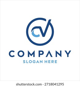 letra CV logotipo design elemento vetor modelo