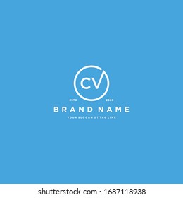 letter CV logo design vector template