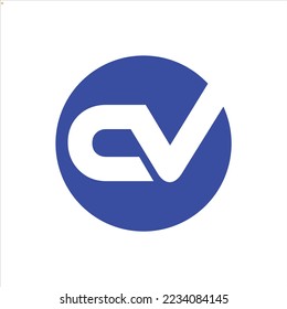 plantilla de emblema vectorial del logotipo cv de letra