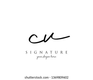 Letter CV Signature Logo - Vector