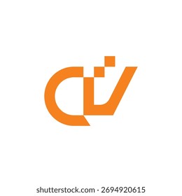 letra cv simples pontos de movimento vinculados geométrico logotipo vetor