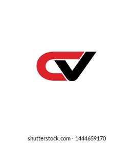 Letter CV simple logo design vector