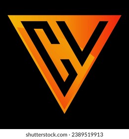Letter CV Triangle Logo Design