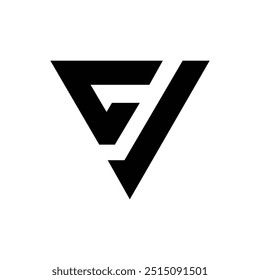 Letra Cv triângulo novo forma única tipografia logotipo marca