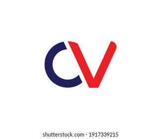 plantilla vectorial de diseño de logotipo cv y vc de letra