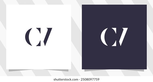 letter cv vc logo design vector
