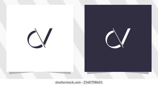 letter cv vc logo design