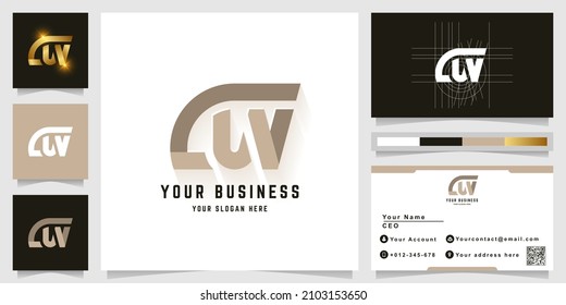 Letter CW or aW monogram logo with business card design