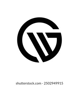 Letter Cw circle shapes alphabet modern rounded shape logo