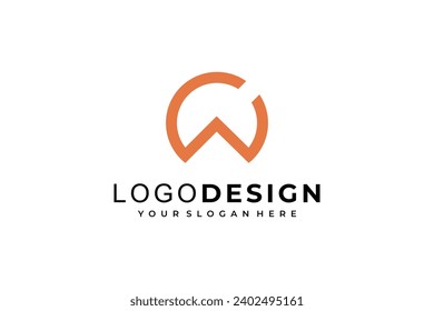 letter CW logo template. icons for business of digital, technology, finance, luxury, Etc