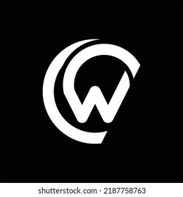 Letter CW Monogram Geometric Logo