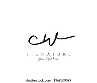 Letter CW Signature Logo - Vector