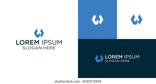 letra cw símbolo de linha geométrica simples logotipo vetor