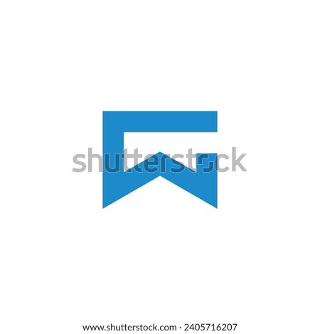 letter cw simple geometric logo vector 