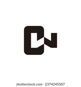 letter cw simple negative space logo vector 