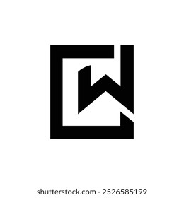 Letter Cw with square shape new unique modern logo