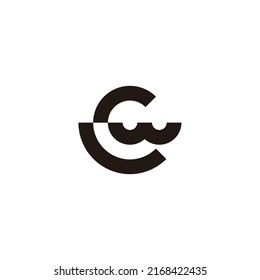 Letter Cw wC C w circle geometric symbol simple logo vector