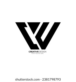 Letter Cw or Wc initial modern typography abstract monogram corporate logo design