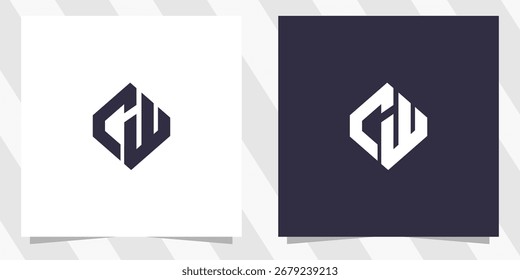 Vector de diseño de logotipo de WC Letter CW