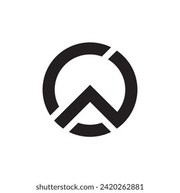 Letter Cw or Wc rounded shape clean typography monogram logo