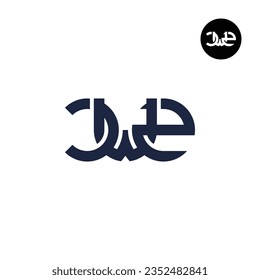Diseño de logotipo de monograma CWZ CW2 para carta