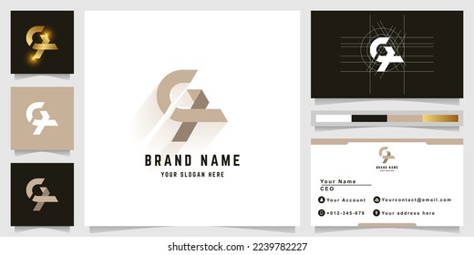 Letter CX or GX monogram logo with business card design