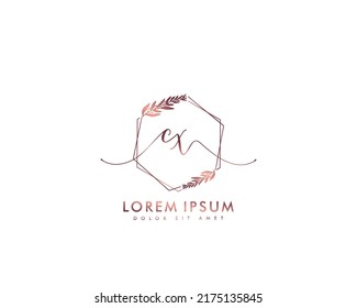 Letra CX logotipo de escritura manual inicial con firma y estilo dibujado a mano.