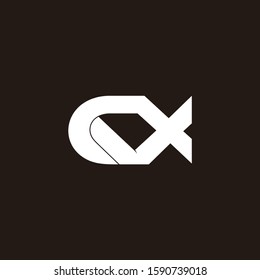 letter cx linked geometric line logo vector
