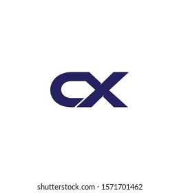 letter cx simple geometric clear design logo vector