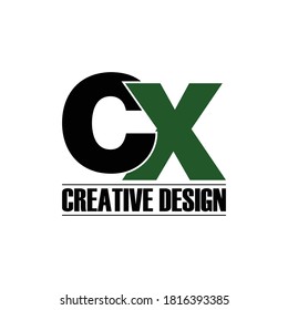 Letter CX simple logo design vector