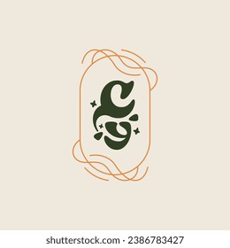 letter CY Elegant wedding alphabet. Typography luxury classic lettering serif fonts decorative logo vintage retro concept.