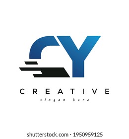 Elemento de diseño de logotipos de logotipos y marcas de alta velocidad CY de carta