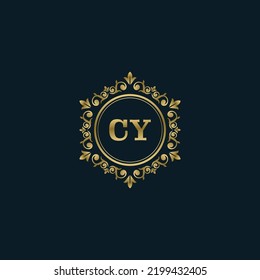 Letter CY logo with Luxury Gold template. Elegance logo vector template.