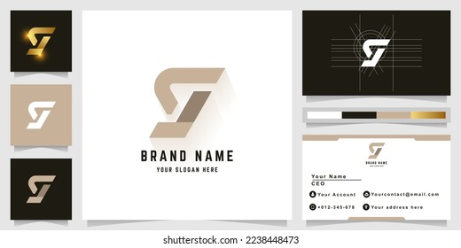 Letter cy or sg monogram logo with business card design