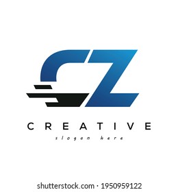 Letter CZ Schnelle Geschwindigkeit und E-Commerce Logo-Design-Element