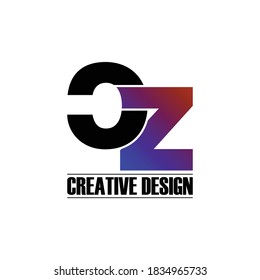 Letter CZ simple logo design vector