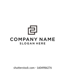 letter cz square logo design vector illustration template