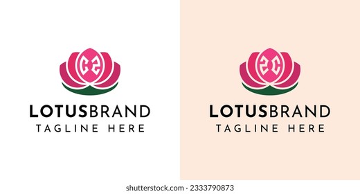 Letter CZ and ZC Lotus Logo Set, suitable for any business related to lotus flowers with CZ or ZC initials.