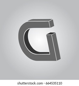 letter d in 3d design logo vector