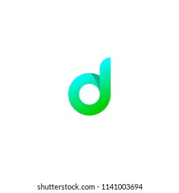 letter d with 3D effect style concept logo