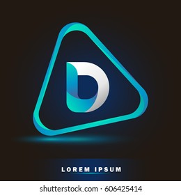 Letter D. 3d Logo and template for business