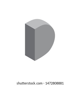 letter d 3d simple gradient logo vector