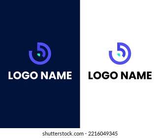 letter d with 5 modern logo design template