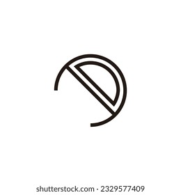 Letter D in A, circle geometric symbol simple logo vector