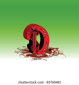 Letter D Abstract 3D