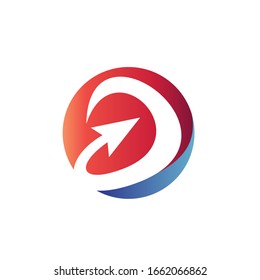Letter D abstract with arrow logo design