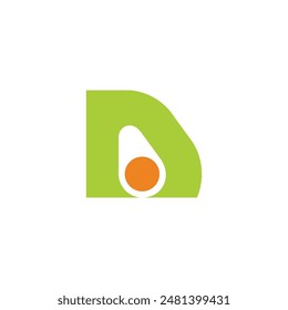 letter d abstract avocado colorful logo vector 