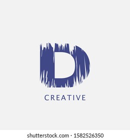 Letter D  Abstract Brush Stroke  Logo design. Classy monogram Paint Logo Letter Icon with Elegant  brush shape Vector Design concept.