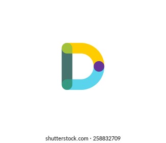 Letter D abstract logo icon vector design. Colorful symbol 